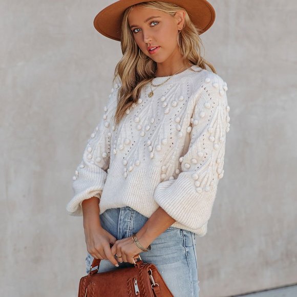 LAST ONE - ARENA KNIT POM SWEATER - Picture 10 of 11